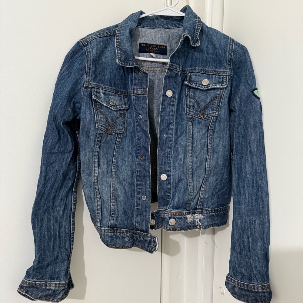 Vintage Juicy Couture Jeans Denim Jean Jacket Juicyland Dog Patch Y2K Size Large